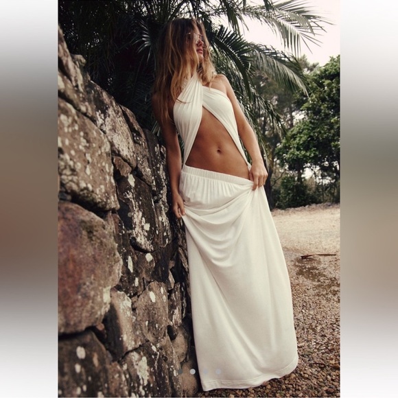NWT FREE PEOPLE FP Beach Off White Limitless Convertible Maxi Dress SZ: S - Picture 1 of 8